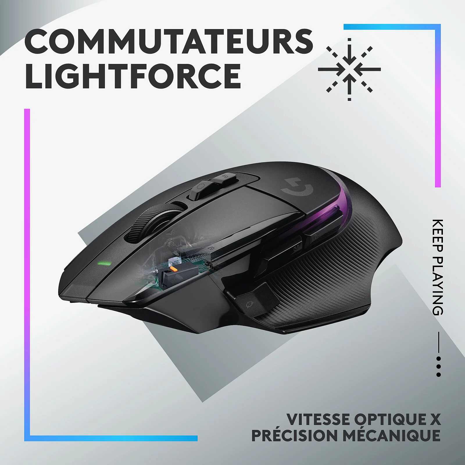 SOURIS LOGITECH G502 X PLUS BLACK LIGHTFORCE (2/5)