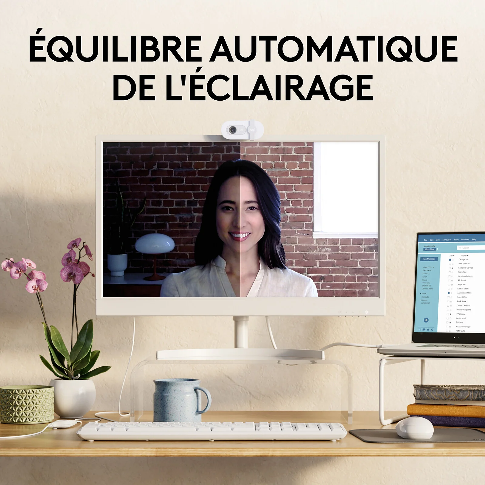 WEBCAM LOGITECH BRIO 100 BLANC (4/5)
