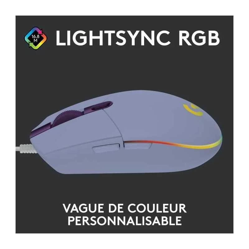 SOURIS LOGITECH G203 LILAS (4/8)