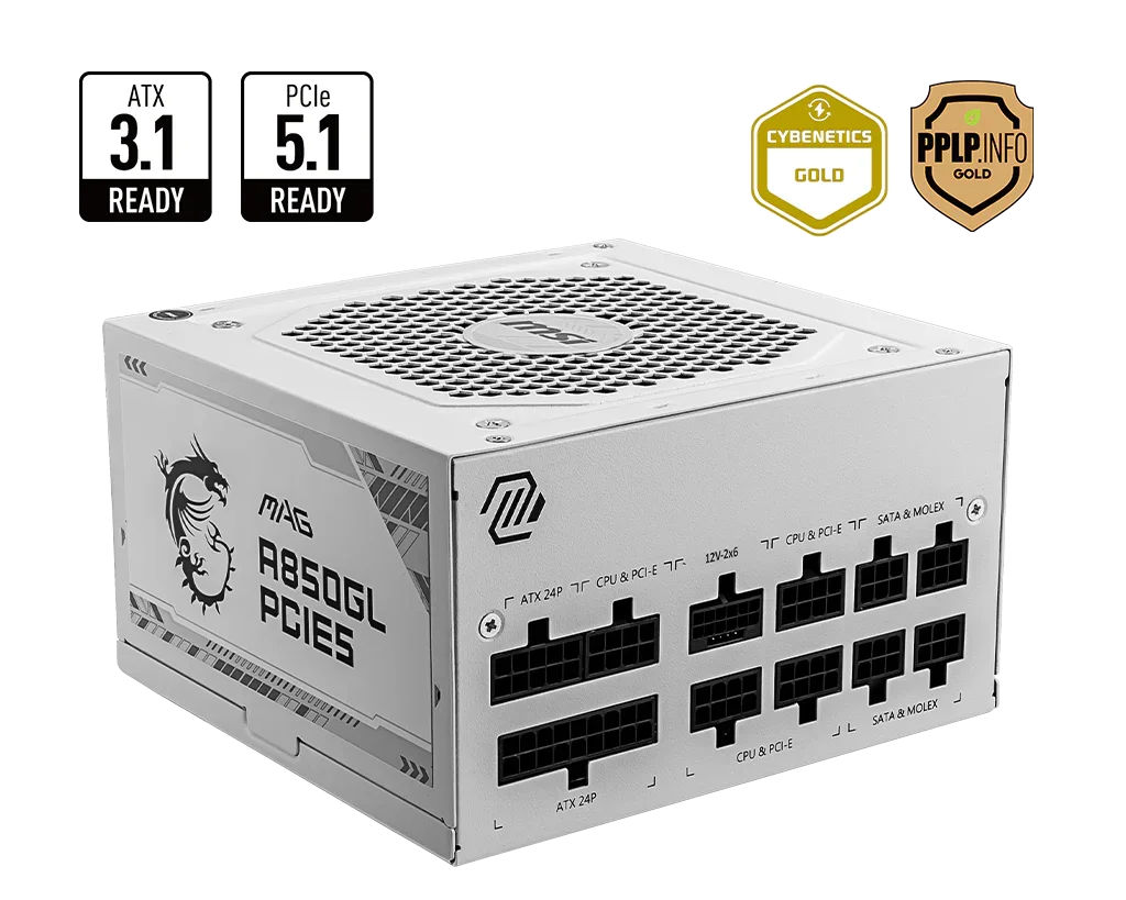 ALIM MSI MAG A850GL PCIE5 WHITE (2/4)