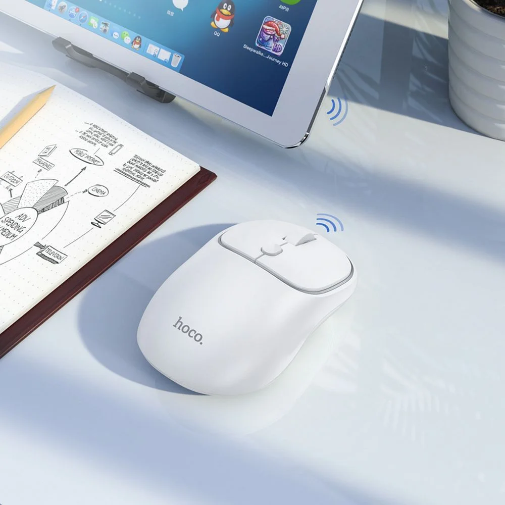 SOURIS HOCO GM25 BLANCHE BTH WIFI (3/4)