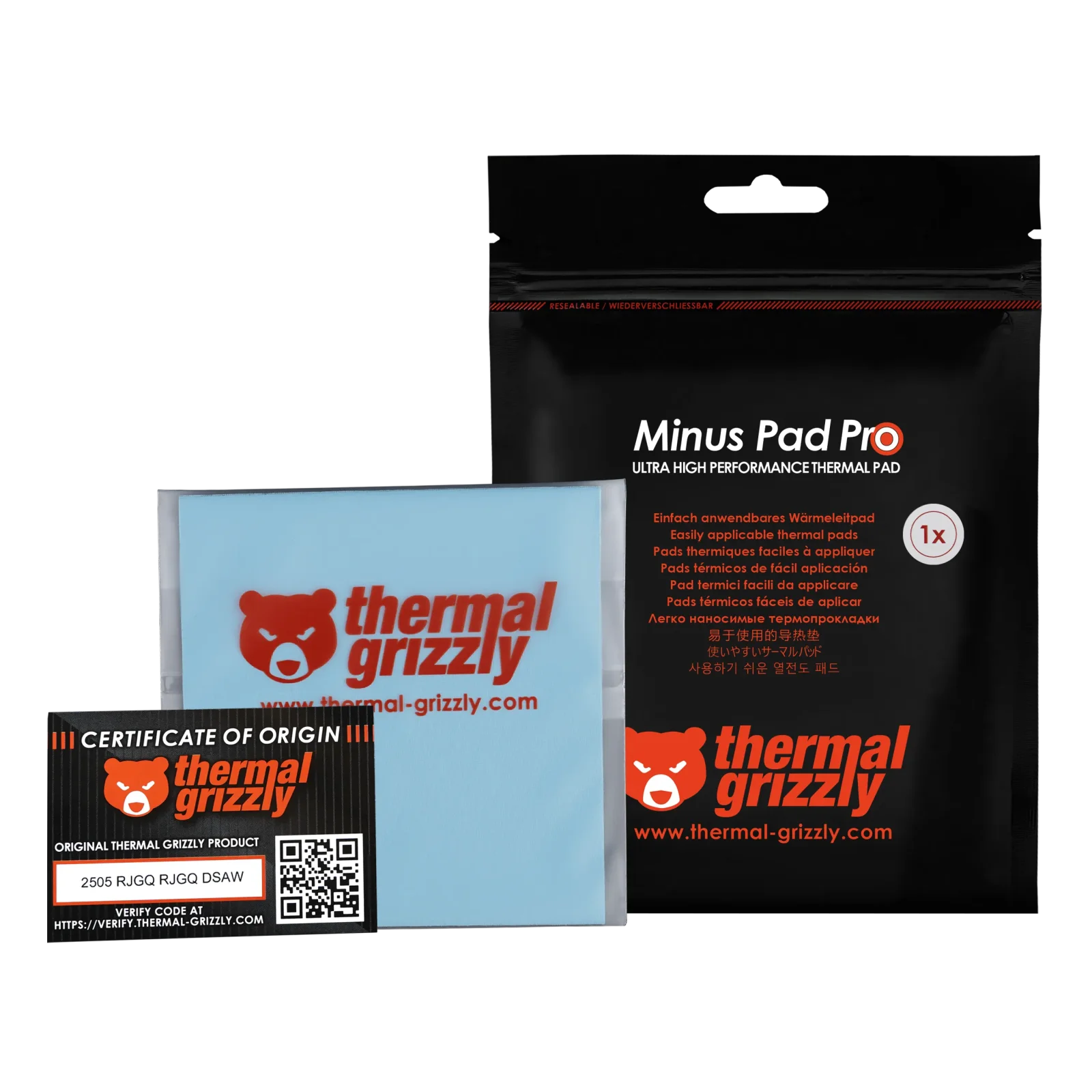 PAD THERMI THERMAL GRIZZLY MINUS 100*100*1 ROSE