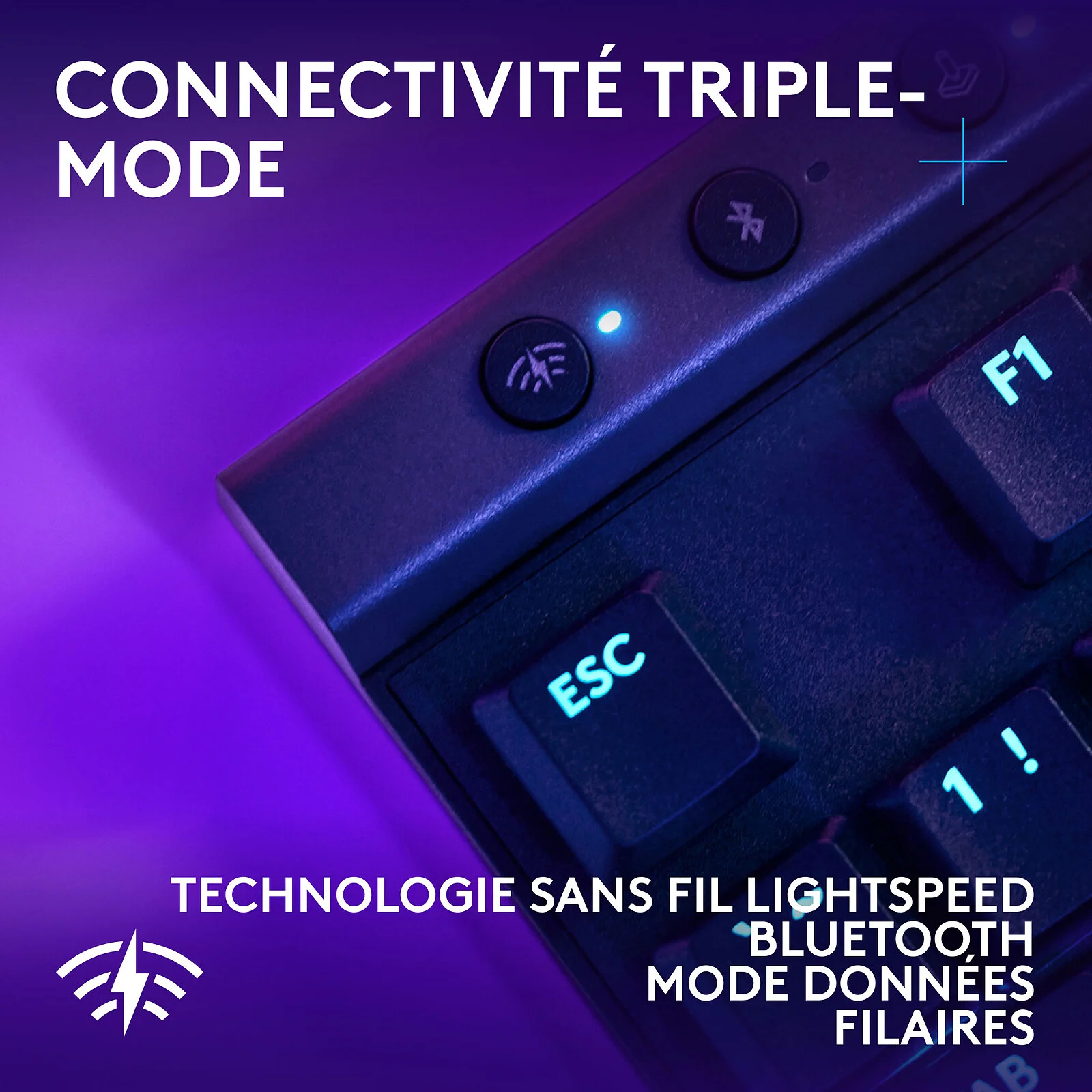 CLAVIER LOGITECH G515 TKL LIGHTSPEED NOIR (3/4)
