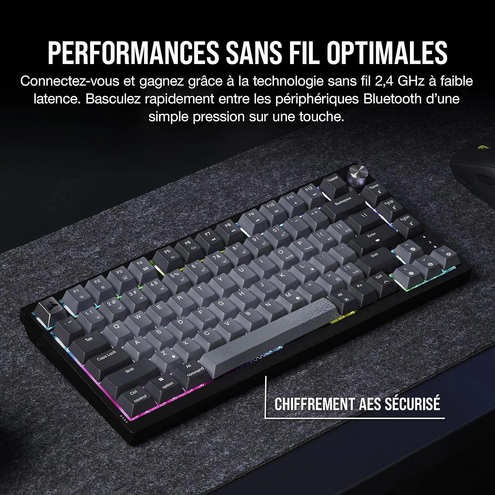 CLAVIER CORSAIR K65 PLUS WIRELESS RGB MECANIQUE (4/5)