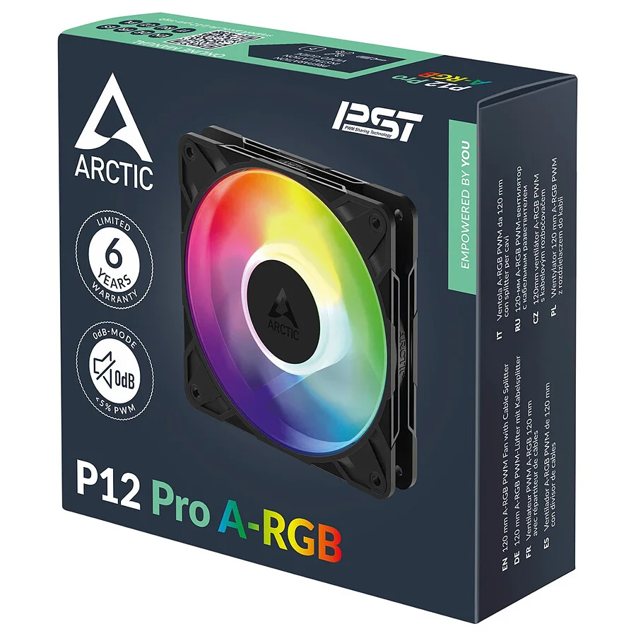 VENTILATEUR ARCTIC P12 PRO LOW NOISE RGB NOIR (5/5)